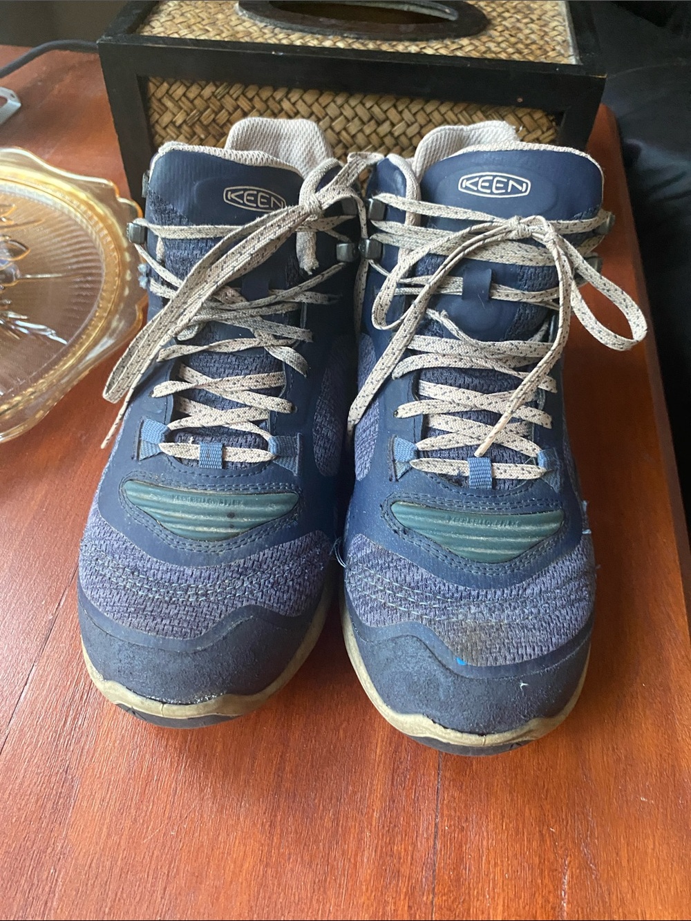 KEEN Womens Terradora Flex Mid Height Waterproof Hiking Boots Blue Size 7.5